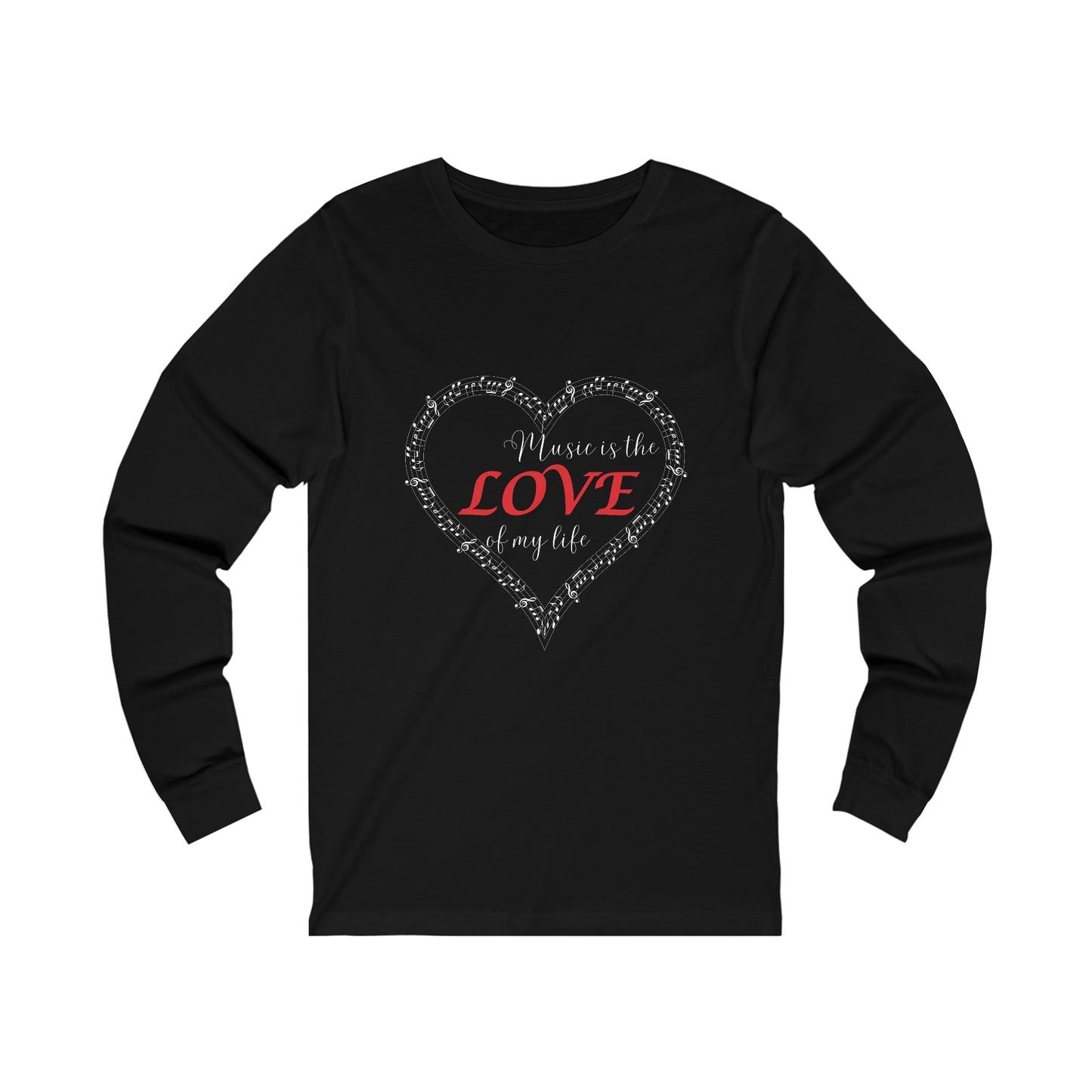 Unisex Jersey Long Sleeve Tee (Love of Music)