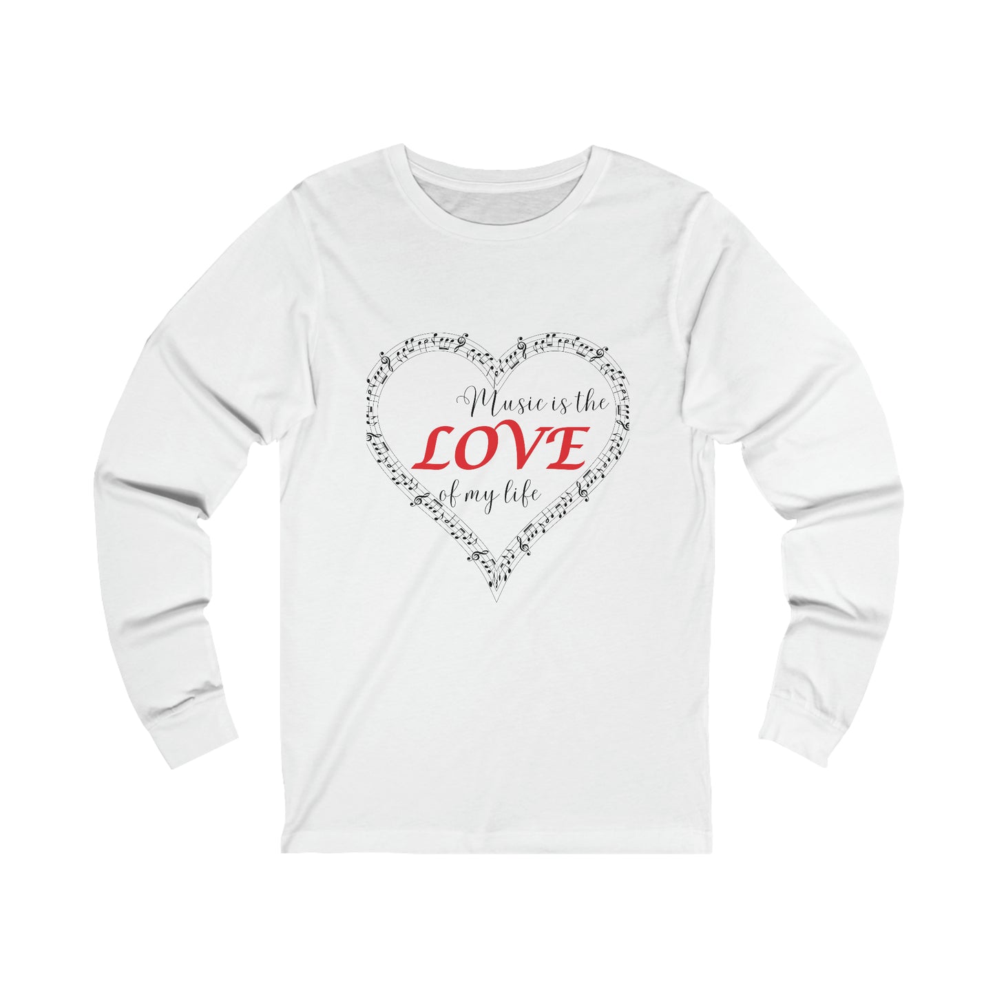 Unisex Jersey Long Sleeve Tee (Love of Music)
